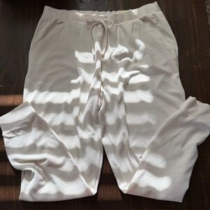 Tommy John Cream Textured Waffle Jogger Pants DrawString Waist - XL